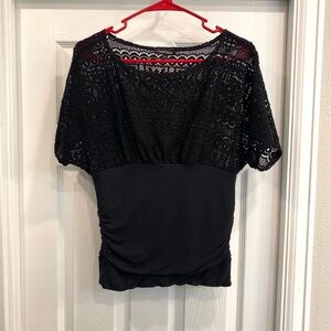 HeartSoul Black Lace Dolman Sleeve Top